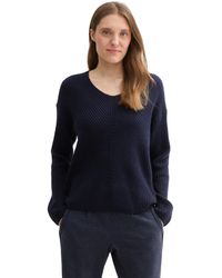 Tom Tailor - RIPP Strickpullover mit V-Ausschnitt - Lyst
