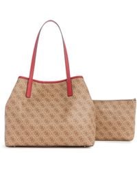 Guess - Vikky Ii Tote Bag Brown - Lyst