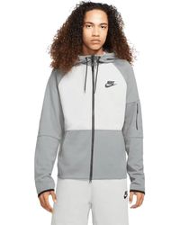 Nike - Sportswear Full Zip Hoodie Tech Fleece Cotton Smoke Grey Colour Block Size Small S - Lyst