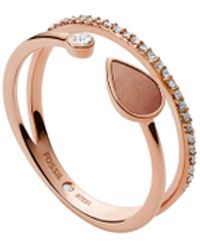 Bague FOSSIL en Acier Rose et Oxyde - JF01123791 - Cleor