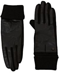 Esprit - Strickhandschuhe aus Leder und Wollmix - Lyst