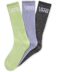 Vans - Off The Wall Classic Crew Lot de 3 paires de chaussettes Vert/multicolore - Lyst
