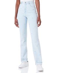 HUGO - S Gayang/long Relaxed-fit Jeans In Blue Logo-embroidered Denim - Lyst