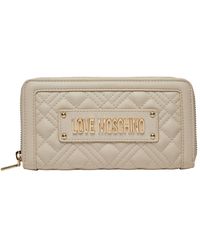 Love Moschino - Wallet Quilled Pu Black Gold - Lyst