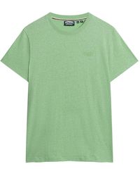 Superdry - Essential T-Shirt aus Bio-Baumwolle mit Logo Frisches Grün Meliert L - Lyst