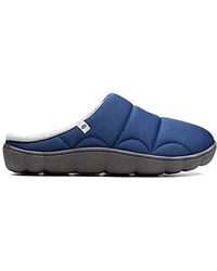 clarks navy blue clogs