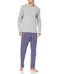 Tommy Hilfiger Cn Ls Pant Jersey Stripe Set Pyjama Bottoms - Blue