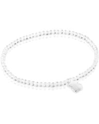 Tous - Bracciale elastico con sfere rotonde al quarzo cristallo e motivo orso in argento di prima legge - Lyst