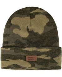 Levi's - All Season Comfy Leather Logo Patch Cuffed Hero Beanie Hat Boina - Lyst
