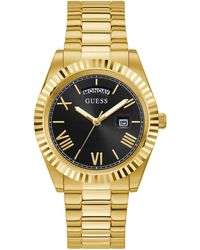 Guess - Tone Stainless Steel Case With Black Dial & - Lyst