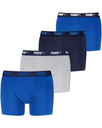 PUMA - 4 X S Boxer Shorts Blue Combo Large - Lyst