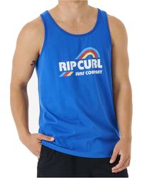 Rip Curl - Surf Revival Waving Sleeveless T-shirt In Retro Blue - Lyst