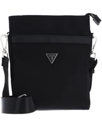Guess - Certosa Nylon Eco Crossbody Flat With Front Zip Black - Lyst