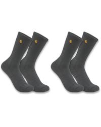 Carhartt - Sc2252w Force® Midweight Crew Sock 2-pack Large Carbon Heather - Lyst