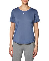 Nike - DD0638-491 W NK ONE DF SS STD TOP T-Shirt DIFFUSED Blue/White Größe S - Lyst