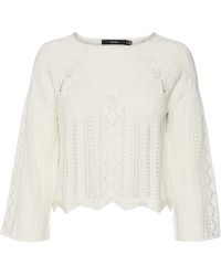 Vero Moda - Vmginger 3/4 Boatneck Pullover Ga Noos Knitted Jumper - Lyst