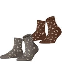 Esprit - Twig W Sso Cotton Patterned 2 Pairs Socks - Lyst