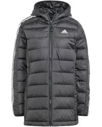 adidas - Essentials 3-stripes Light Down Hooded Parka - Lyst