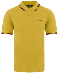 Ben Sherman - Short Sleeve Collared Yellow Twin Tipped S Polo Shirt 0074604 054 - Lyst
