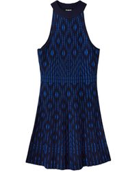 Desigual - Short Geometric Knit Dress - Lyst