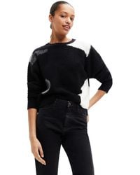 Desigual - Black Jers_mina 2000 Pullover Sweater - Lyst