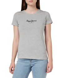 Pepe Jeans - New Virginia Ss N T-shirt Grey Marl M - Lyst