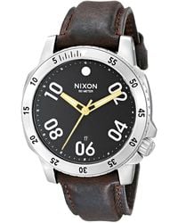 Nixon - Kensington Leather Gold/black Casual Designer 's Watch - Lyst