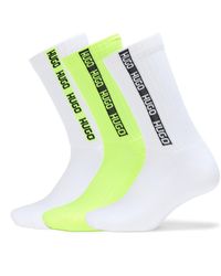 HUGO - 3-Pack Taping Quarter Length Ribbed 3er-Pack gerippte Socken mit Logo - Lyst