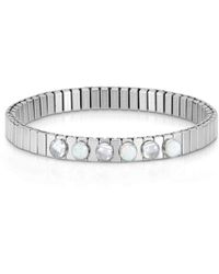 Nomination - Extension Bracelet With Cubic Zirconia And White Semiprecious Stones - 18 Cm - Lyst
