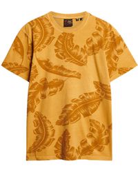 Superdry - Vintage T-Shirt mit überfärbtem Print Wüstengelb XL - Lyst