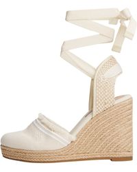 Tommy Hilfiger - Alpargatas con cuña Mujer Fringe Canvas con tacón de cuña - Lyst