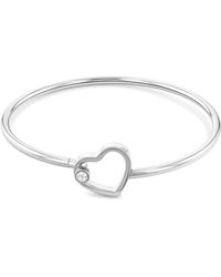 Tommy Hilfiger - Jewelry 2780754 Stainless Steel With Crystal Hearts Bangle - Lyst