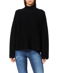 HUGO - S Sosota Ottoman-ribbed High-neck Sweater In Superfine Merino Wool Black - Lyst