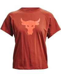 Under Armour - S Project Rock Bull Short Sleeve T-shirt Red/orange S - Lyst
