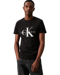 Calvin Klein - Iconic Monogram SS Slim tee Camiseta - Lyst