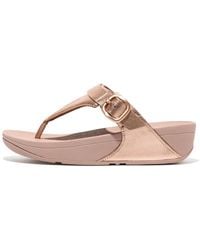 Fitflop - Lulu Adjustable Leather Toe Post Sandals - Lyst