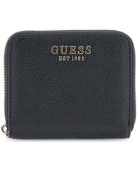Guess - Geldbörse Gregoria SLG Small Zip Around Wallet Black schwarz - Lyst