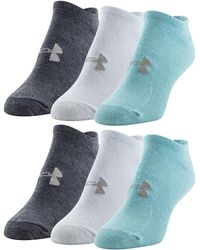 Under Armour - `s Essential Training No Show Socks 6 Pack - Lyst