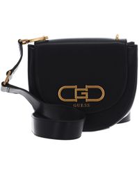 Guess - Fleet Mini Saddle Crossbody Bag Black - Lyst