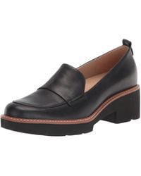 Naturalizer - S Darry Slip On Lightweight Lug Sole Heeled Loafer ,black Leather,10.5m - Lyst