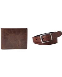 Fossil - Uomo Derrick Portafoglio in pelle marrone e cintura Parker - Lyst