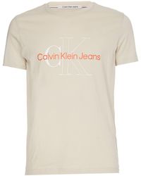 Calvin Klein - Two Tone Monogram Logo Short Sleeve T-shirt M - Lyst