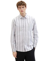 Tom Tailor - Regular Fit Oxford Hemd mit Streifen & Brusttasche - Lyst