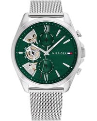 Tommy Hilfiger - Reloj Analógico de Cuarzo multifunción para Hombre con Correa en Acero Inoxidable Plateada - Lyst