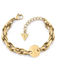 Guess - Armband OVAL CHAIN COIN Edelstahl One Size Gold 32011714 - Lyst