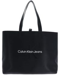 Calvin Klein - Jeans shopping bag donna black - Lyst