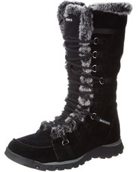 skechers knee high black boots