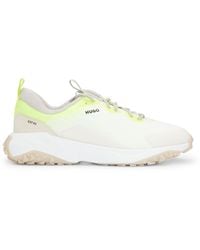 HUGO - S Go1st Kntpu Mixed-material Lace-up Trainers With Degradé Pattern Size 11 White - Lyst