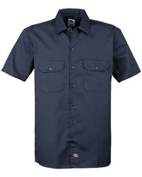 Dickies - Big-tall Short-sleeve Work Shirt,navy,2xt - Lyst