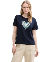 Tom Tailor - Basic T-Shirt aus Bio-Baumwolle - Lyst